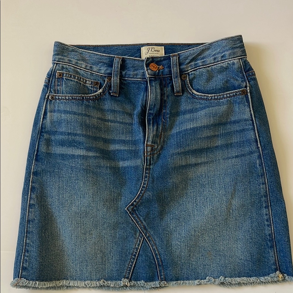 J. Crew Blue Mini Jean Skirt